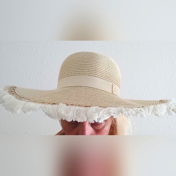 KENDALL+ KYLIE Natural Paper Straw Summer Hat with Fringe main image 8